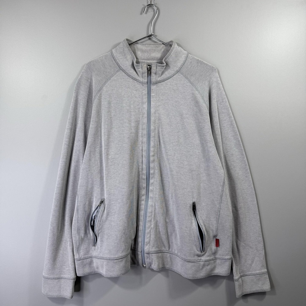 Patagonia Jacket Mens XL Gray Full Zip Cotton Stand Collar Casual Lightweight